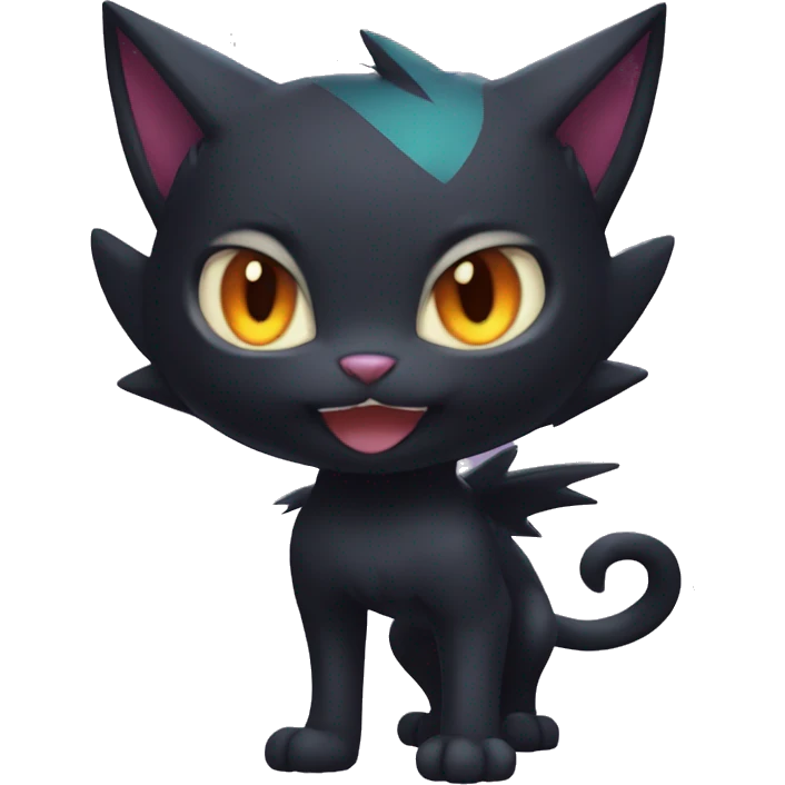 Cool Cute Edgy Black Dark Chibi Cat-Noibat-Noivern-Litten-Pokémon-Fakémon-hybrid emoji