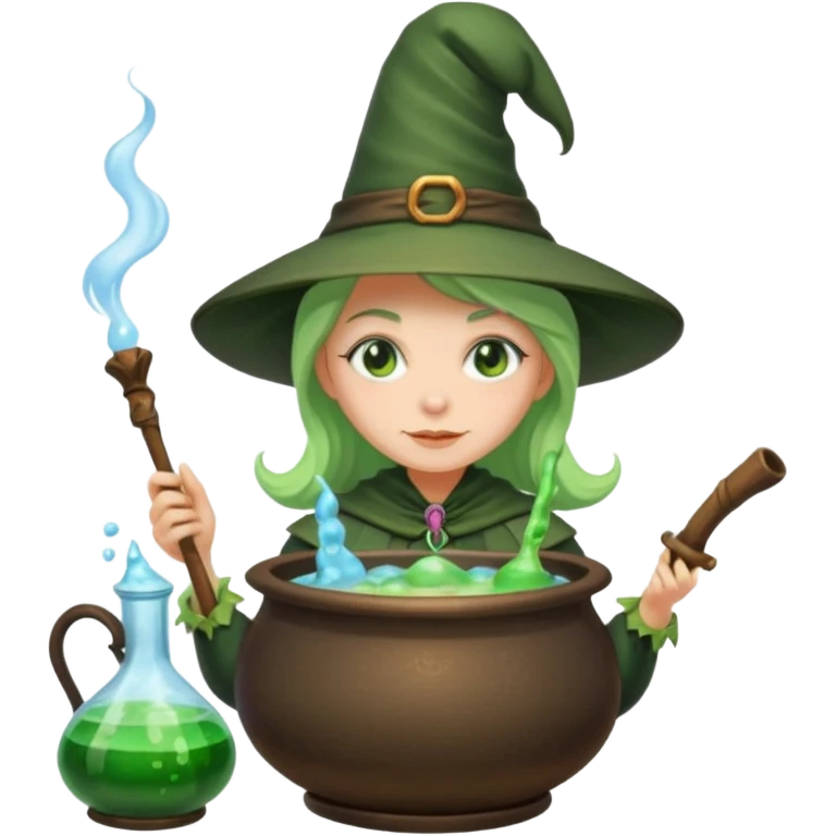 green witch cooking potion emoji