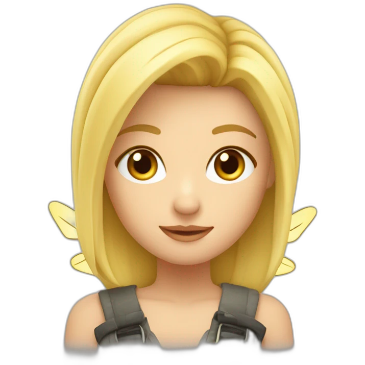 Une fée blonde avec des ailes et wand emoji