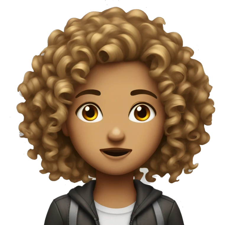 make a beatyful curly hair girl she is whita have a beatyful face but shes angry emoji