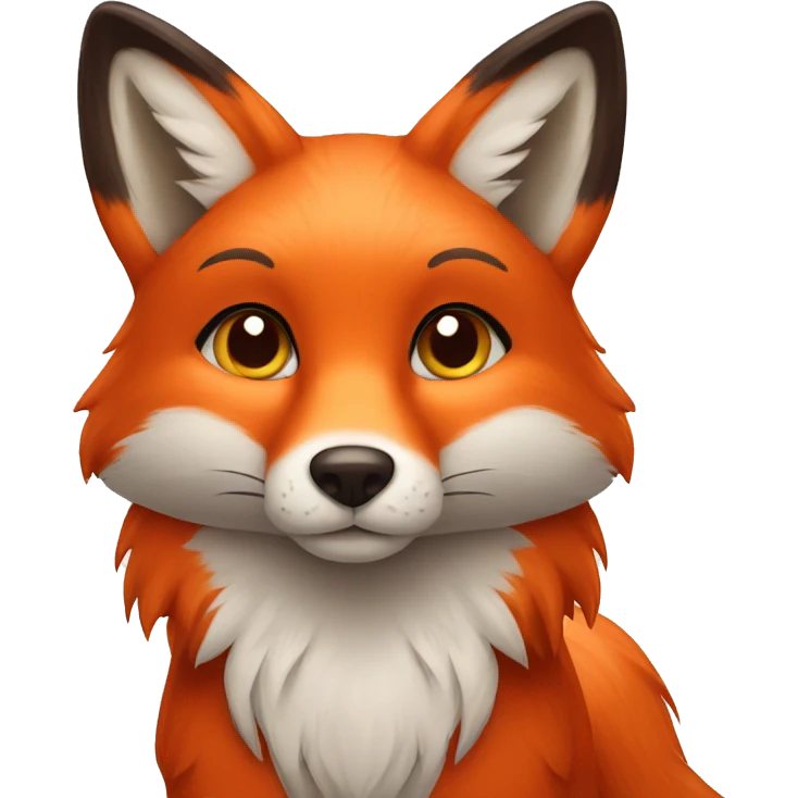 red pretty fox with heart emoji