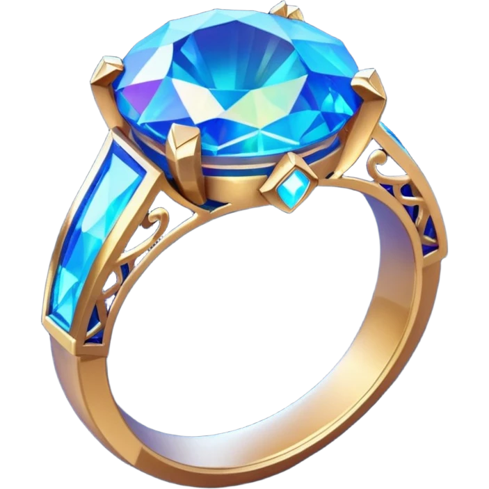 fantasy magic blue ring low poly emoji