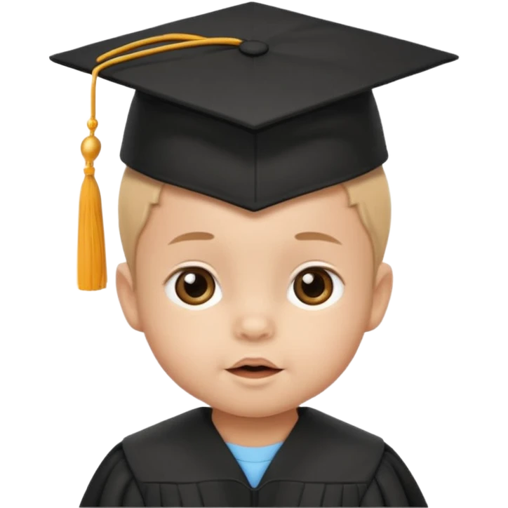 baby wearing a graduation hat emoji