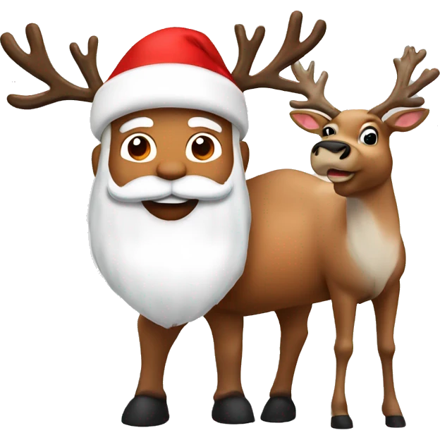 Reindeer with Santa  emoji