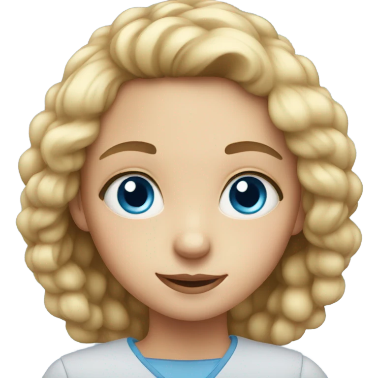 young girl with blue eyes emoji