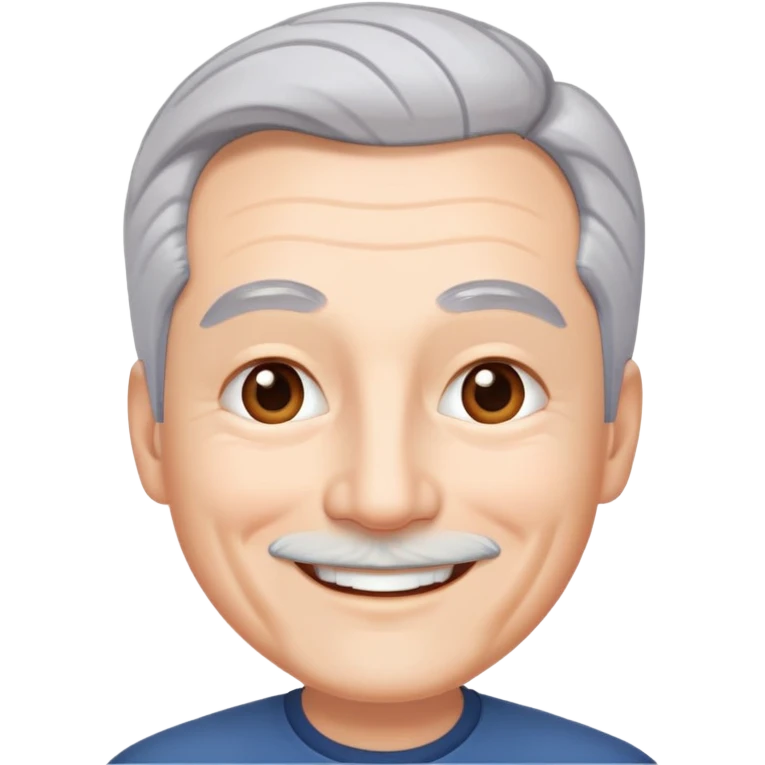 "- Nam
- 50 tuổi
- Da trắng
- Tóc bạc, lông mày trắng
- Cười mỉm
" emoji