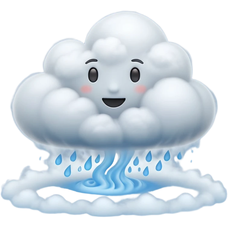 3D render of Fog, miniature weather phenomenon, volumetric particle effects,dense blue-grey cloud bank obscuring the ground, elemental energy, emoji style, isolated on white background --v 6.0. emoji