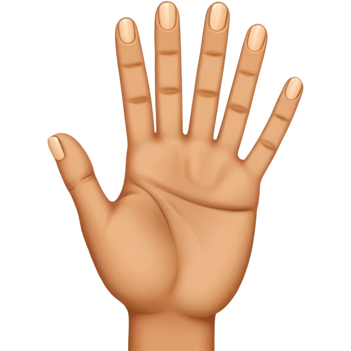 Hands with four fingers.  emoji