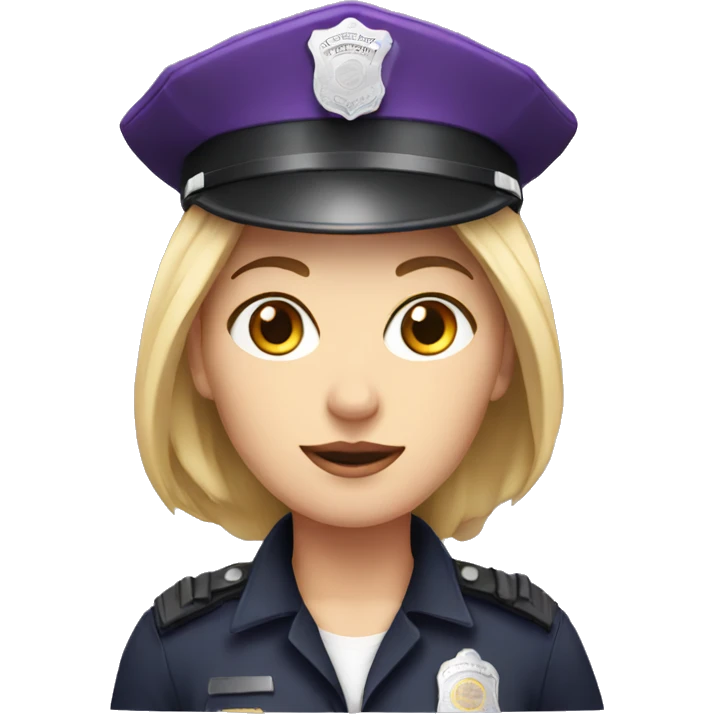 white woman in purple police hat emoji