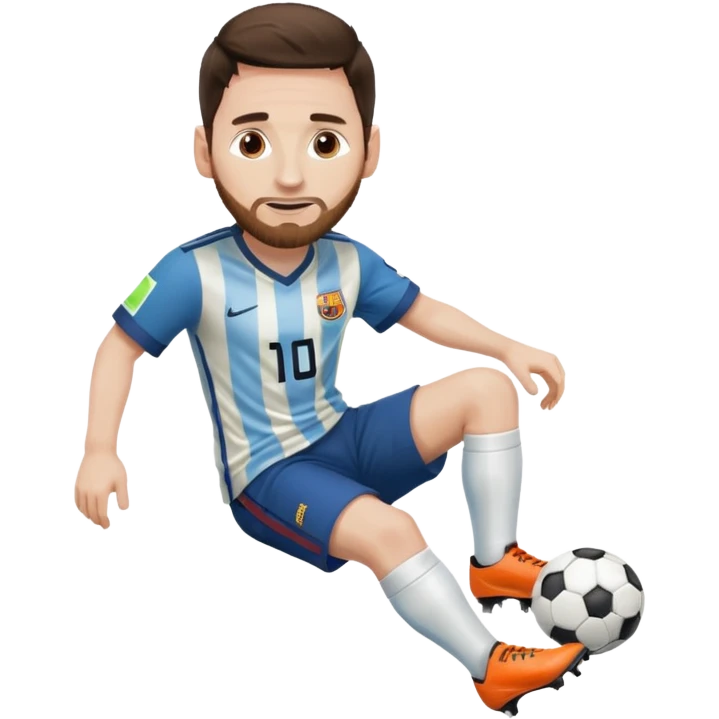Messi arreglando  zapatos emoji