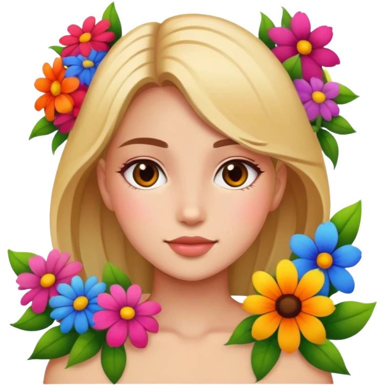 Girl wearing flowers  emoji