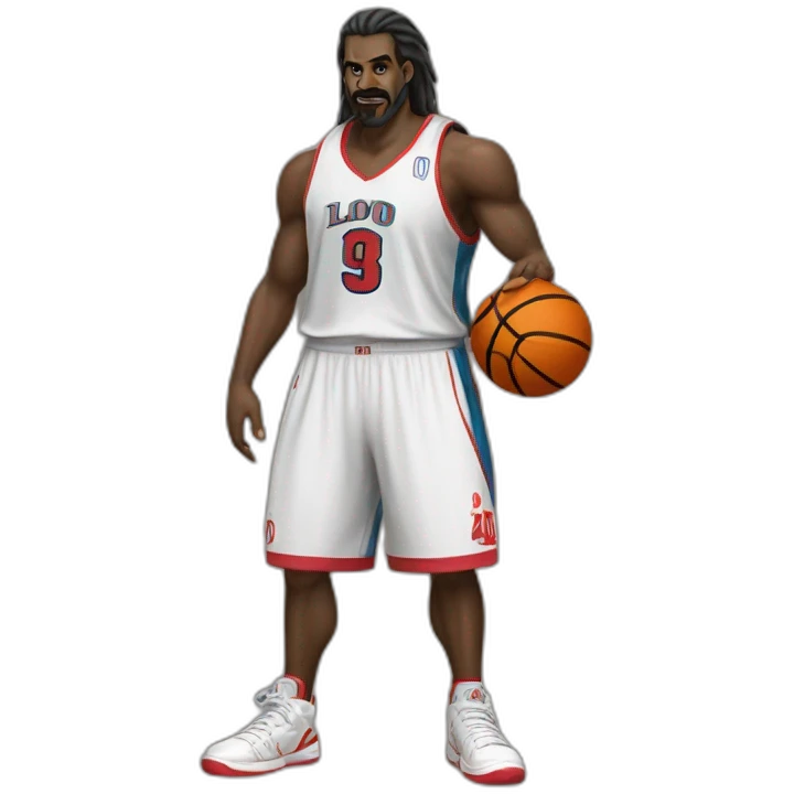 Lobo com bola de basquete emoji