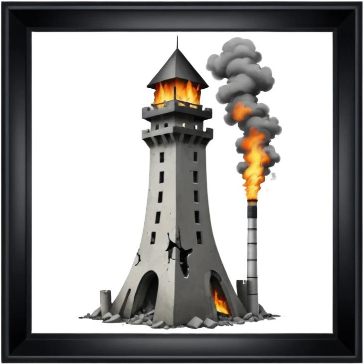 Uçak çarpan kule emoji