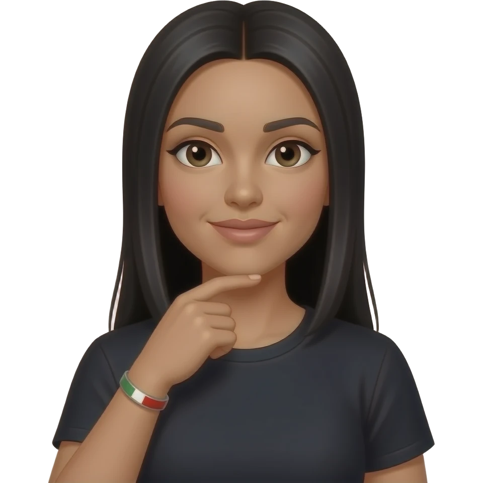 Bana bi tane buğday tenli siyah saçlı saçları düz gelen siyah düz tişört giyen çenesinde oyuk olan birini yapar mısın ama boydan olsun bide bileğinde italyan bilekliği olsun emoji