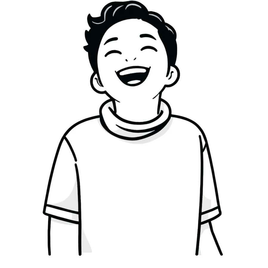 person with hands around their neck laughing  emoji
