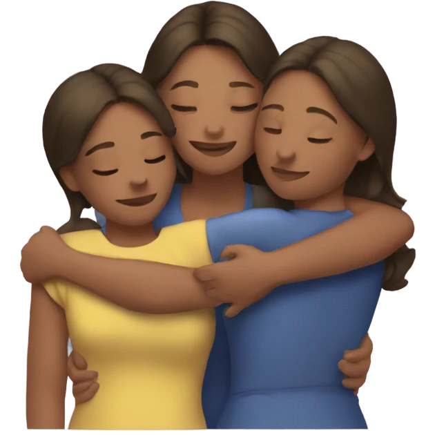 Mom and sisters hug emoji