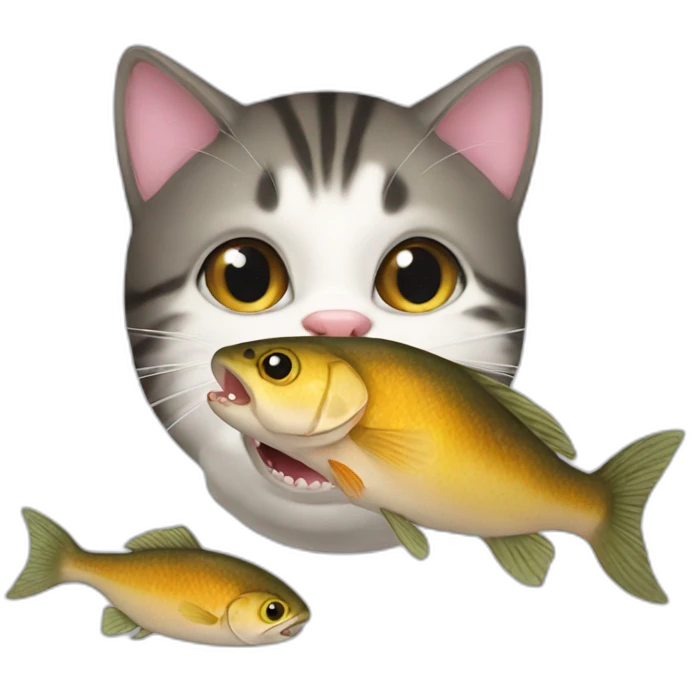 fish eating cat emoji