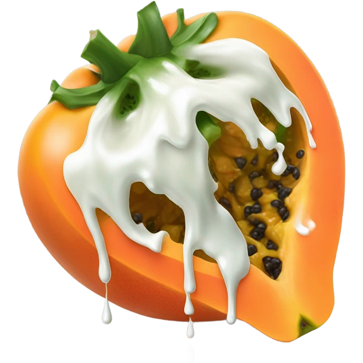 White paint dropping down papaya emoji