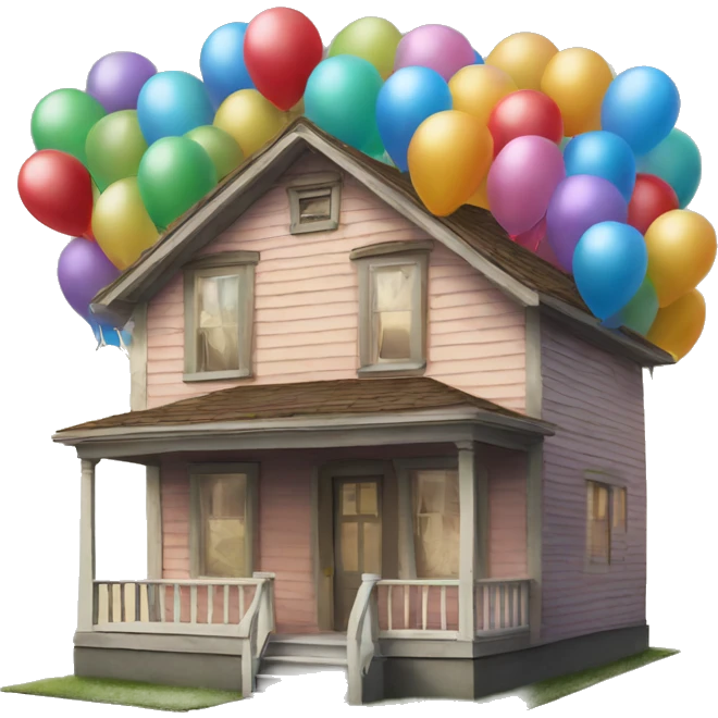 up house with ballons emoji
