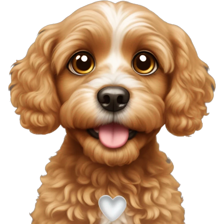Cavapoo looking up with big, heart-melting eyes. Maybe add sparkles and tiny hearts around the eyes  emoji