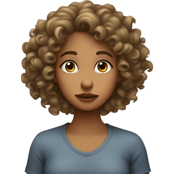 girl with curly hair tan girl rolling her eyes emoji