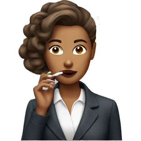 woman with brown blow out hairstyle smoking a cigarette  emoji