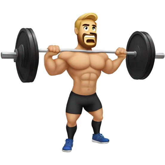 Gay guy doing deadlifts emoji