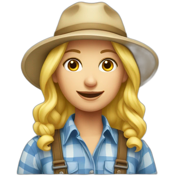 Pretty blonde farmer girl emoji