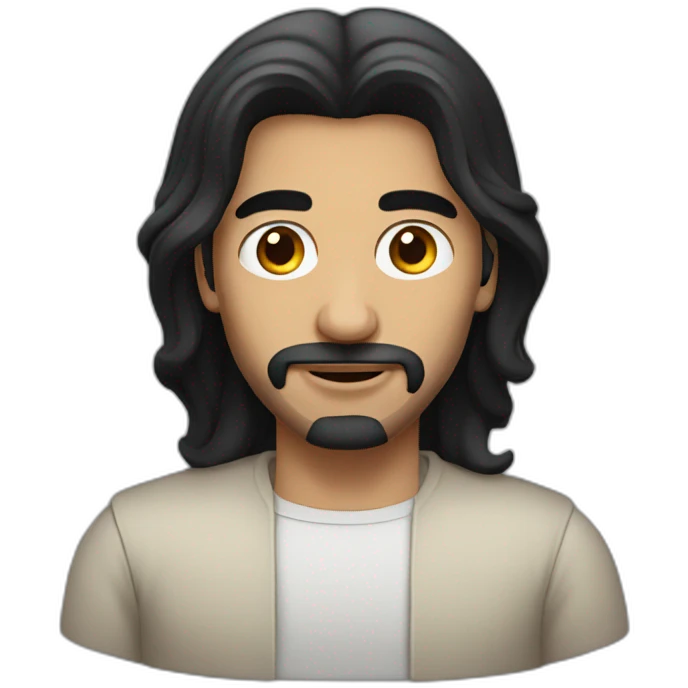 middle eastern man with long black hair emoji