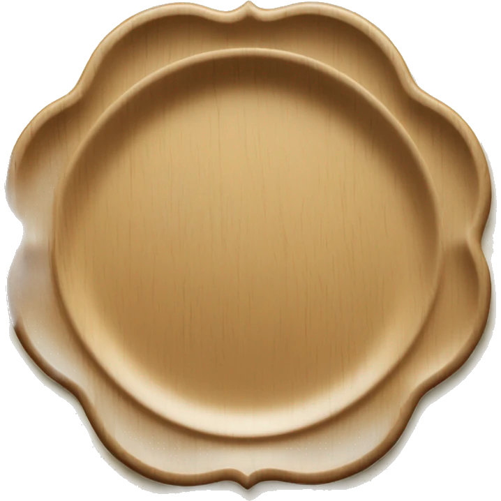 Wood scalloped plate emoji