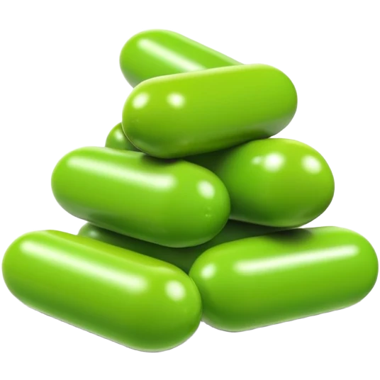 Simple stack of green Skittles candies emoji