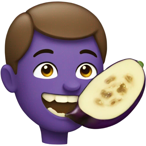 Eating eggplant  emoji