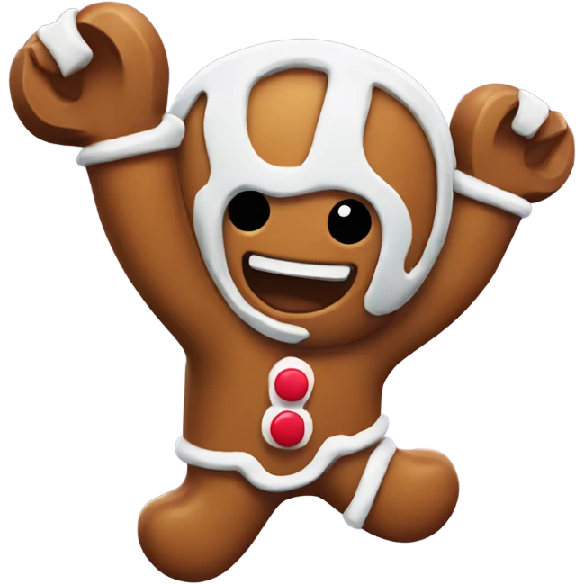 Gingerbread man playing Fortnite emoji