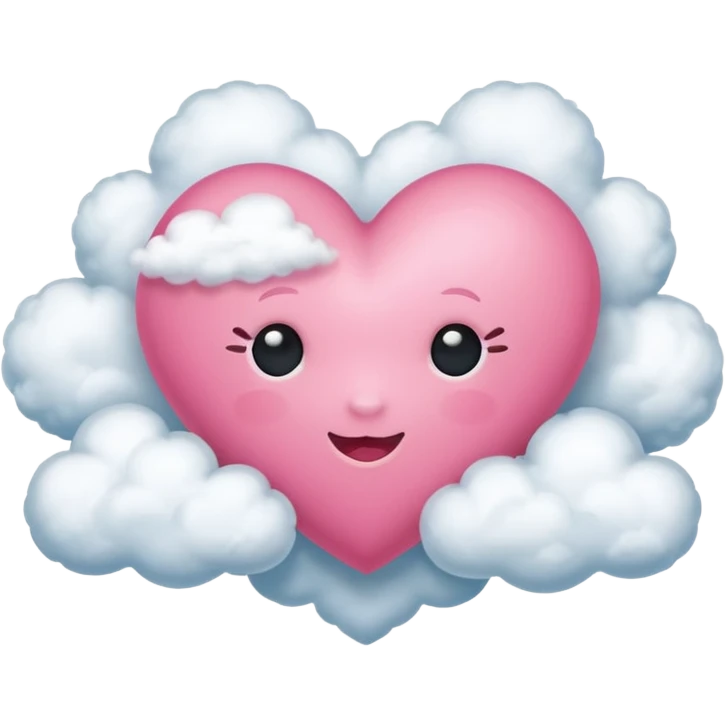 pink heart + cloud emoji