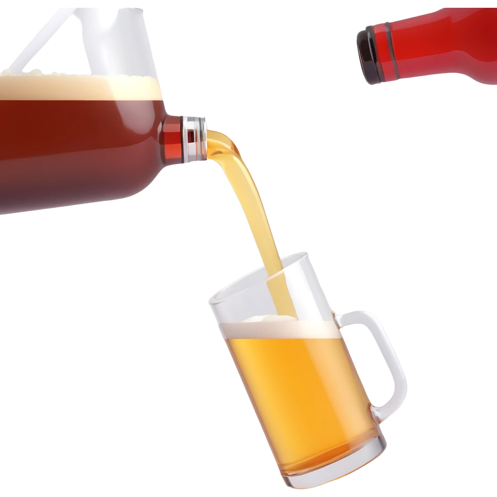 a beer being poured out in memory of a Ferrari, playful and respectful, with a hint of red to suggest Ferrari, no text emoji
