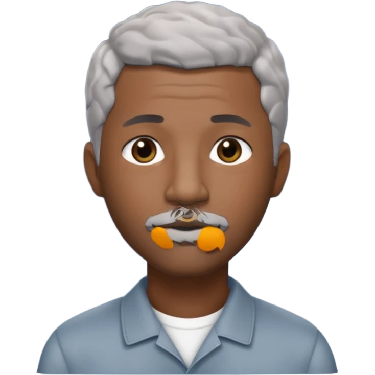 A cool debinaire black man with a very short wavy gray haired crew cut and a very short trimmed goatee beard saying goodnight. emoji
