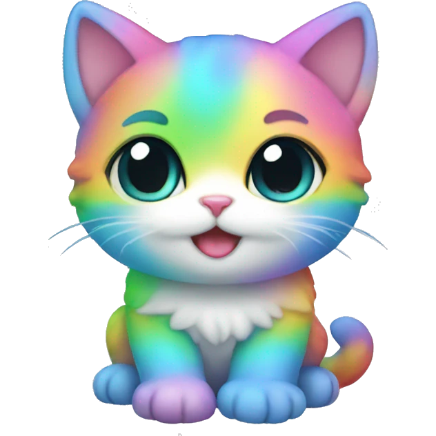 little baby rainbow cat cute emoji
