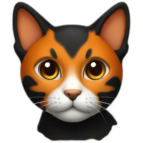 Cat black and orange emoji