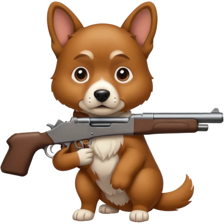 A DOG WITH A GUN emoji