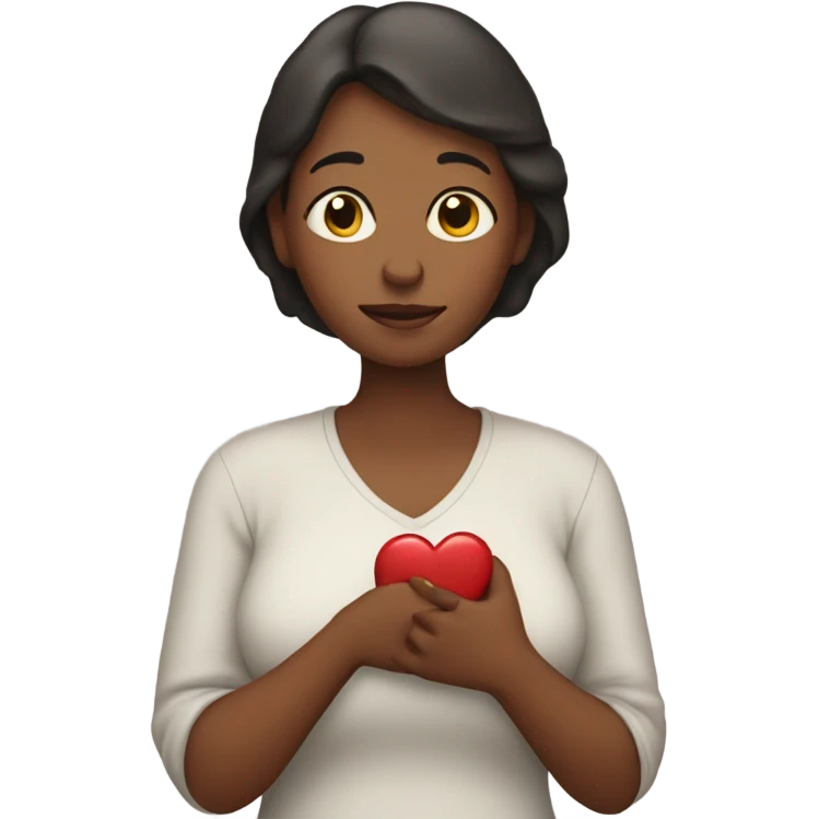 Mother holds her heart in her arm emoji