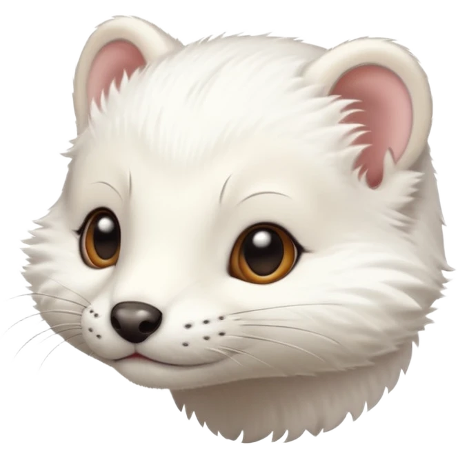 White stoat in the rubbing head position  emoji