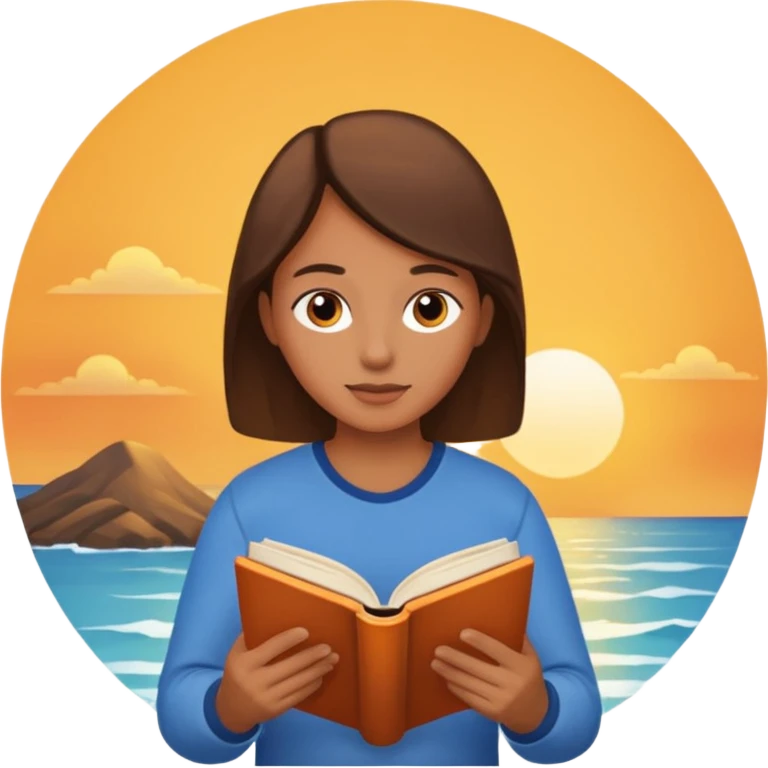Sunrise with book emoji