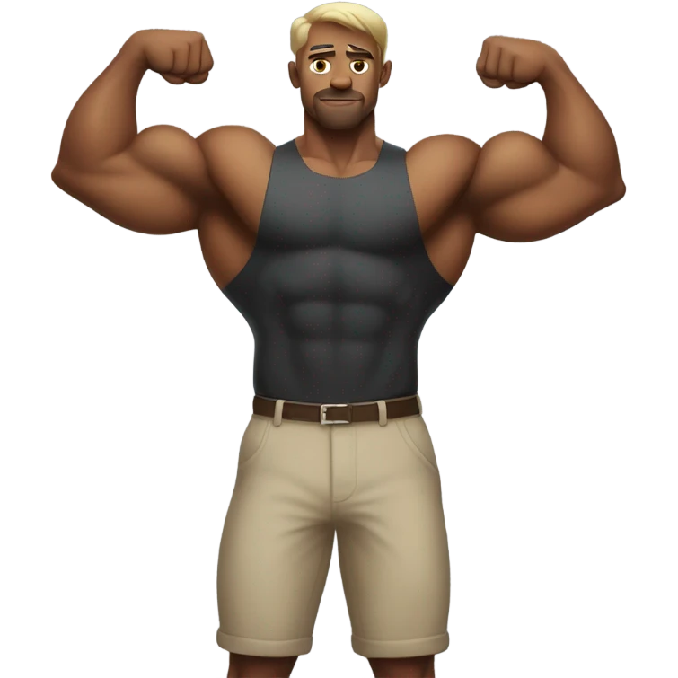 Short strong person flexing their muscles  emoji