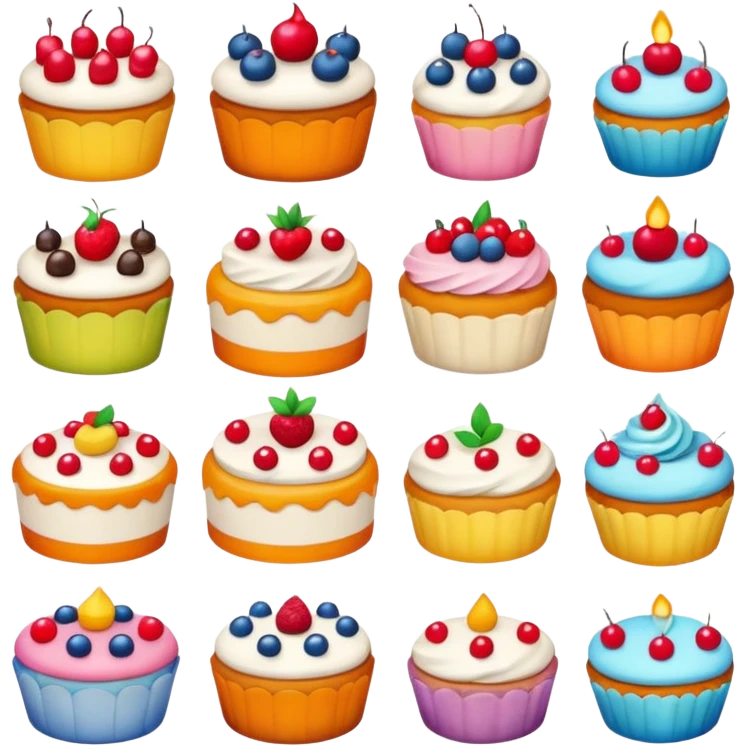 انواع کیک emoji