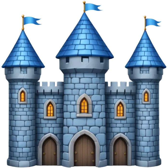  Castle with blue roof 3d with texture emoji