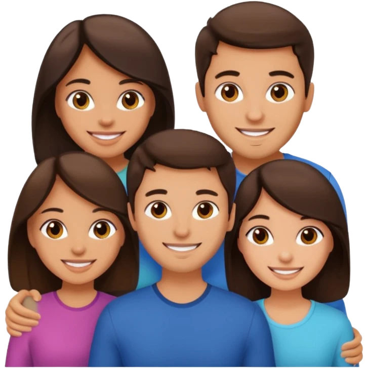 Throuple brunettes 2 girls 1 guy emoji