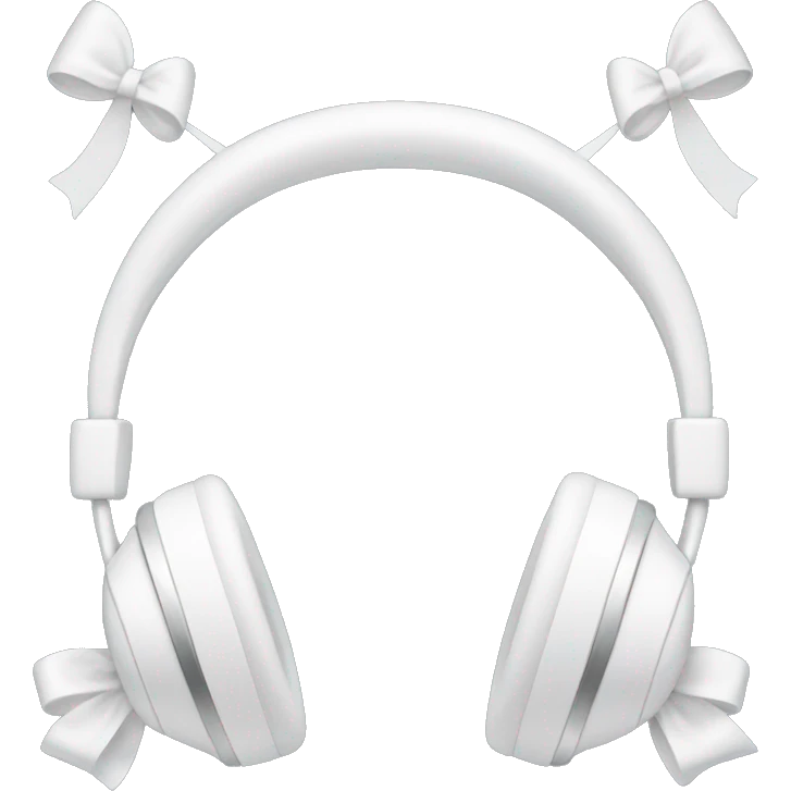 White headphones with bows emoji