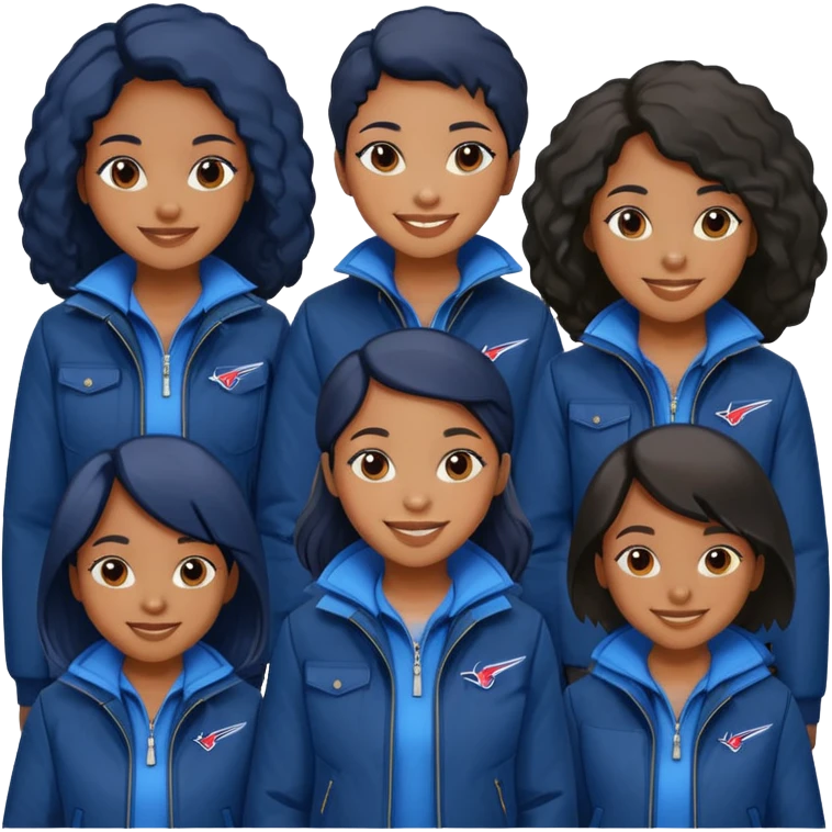 Black girls in blue jackets  emoji