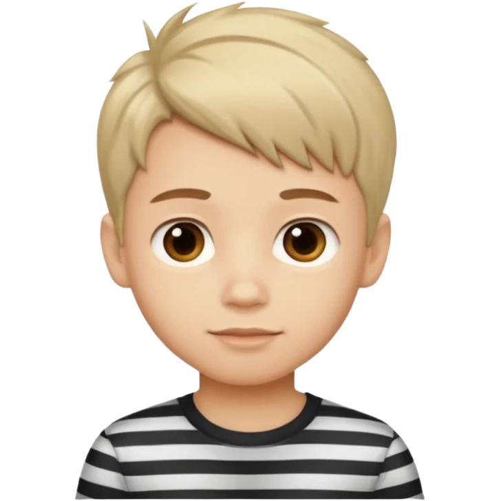 stripped shirt wearing Cute boy nice hair style. emoji