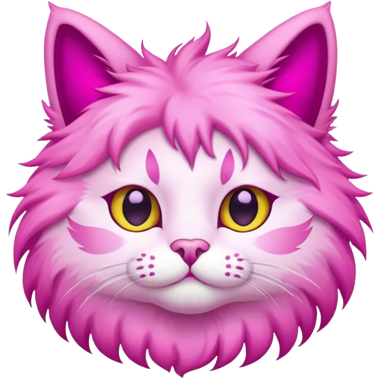 pink cat with magenta ears emoji
